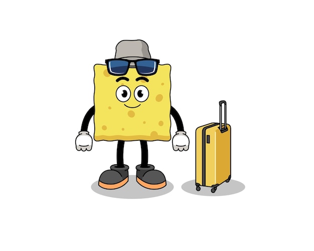 Sponge mascot doing vacation character design