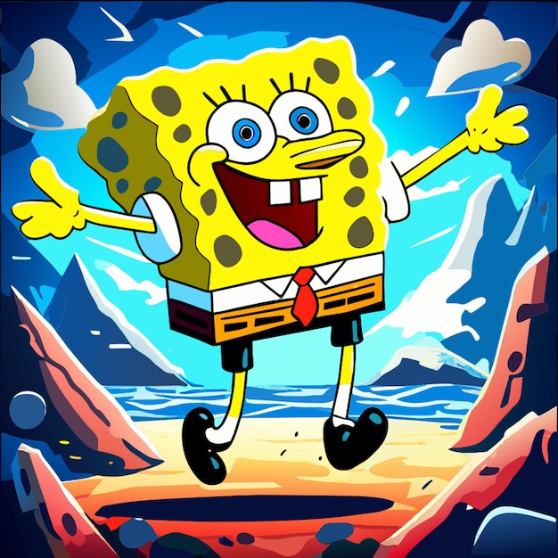 Vector spongebob squarepants cartoon vector illustration flat 2