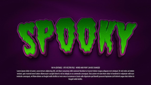 Spooky 3d editable text effect template