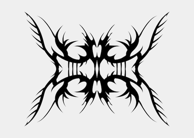 spooky black symmetrical tribal motif