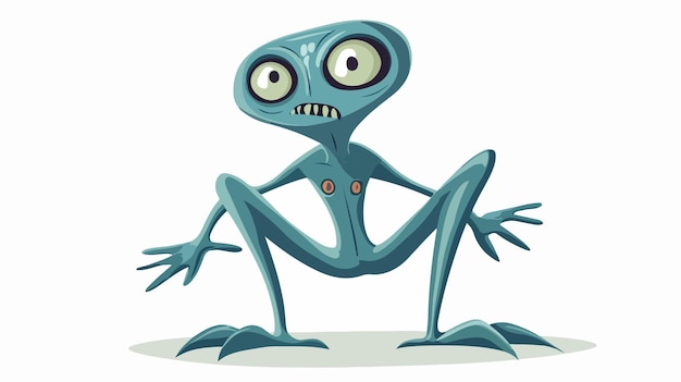 Spooky Cartoon Alien Man Vector Illustration