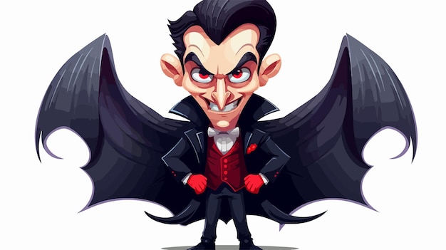 Vector spooky dracula halloween vampire monster cartoon character