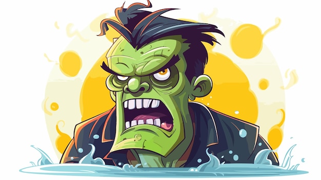 Spooky Frankenstein Monster Cartoon Illustration