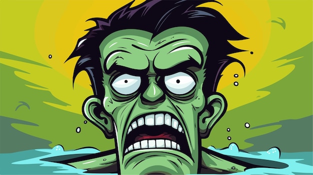 Spooky Frankenstein Monster Cartoon Illustration