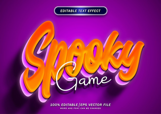 Spooky game text style effect editable