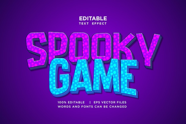 spooky games editable text effects