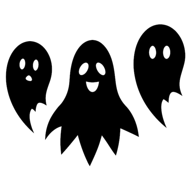 Vector spooky ghost icons