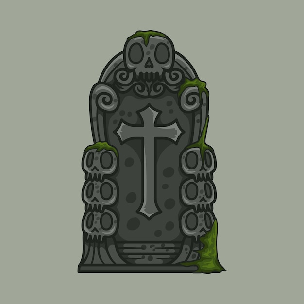 Spooky Gravestone design illustration