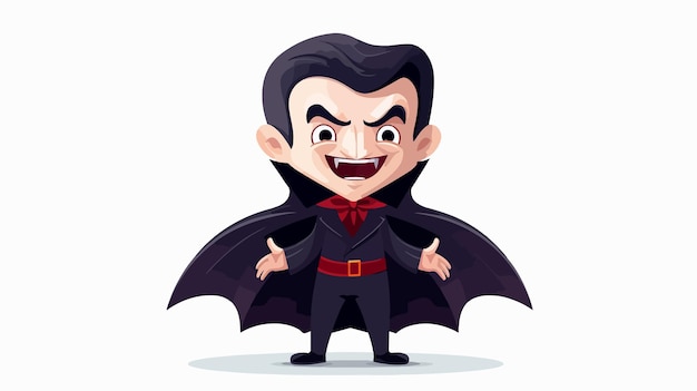 Vector spooky halloween count dracula flat vector illustration for adobe stock