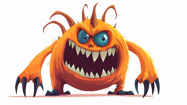 Spooky Halloween Monster Cartoon Vector Illustration