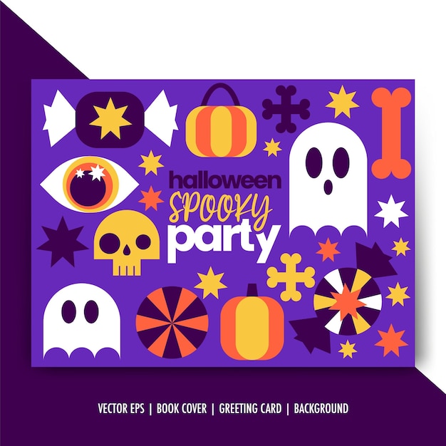 Spooky halloween party greeting card, poster, background isolated vector