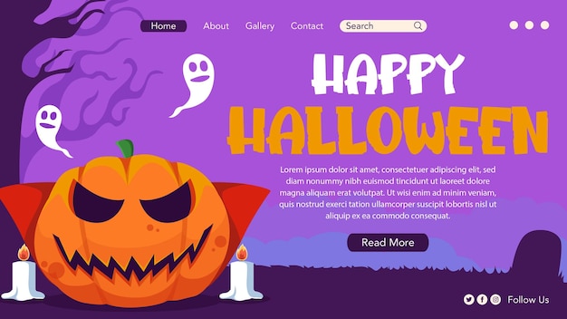 spooky halloween party landing page design