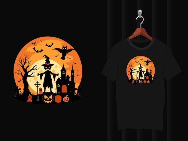 Spooky Halloween t shirt Design Vector Artwork