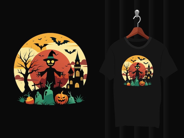 Spooky Halloween t shirt Design Vector Artwork