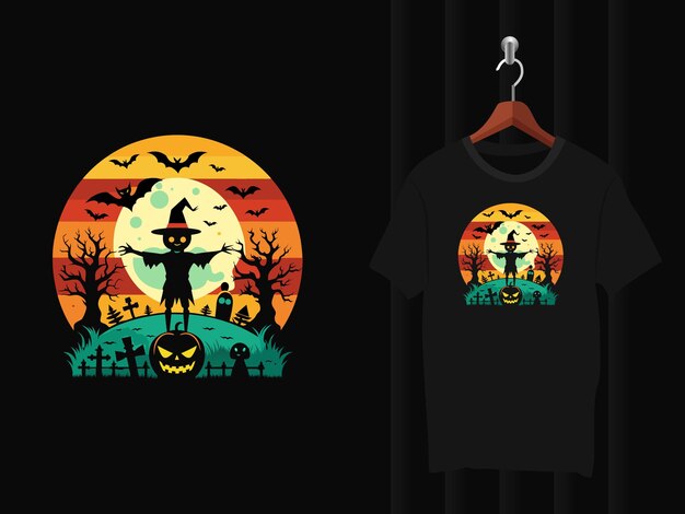 Spooky Halloween t shirt Design Vector Artwork