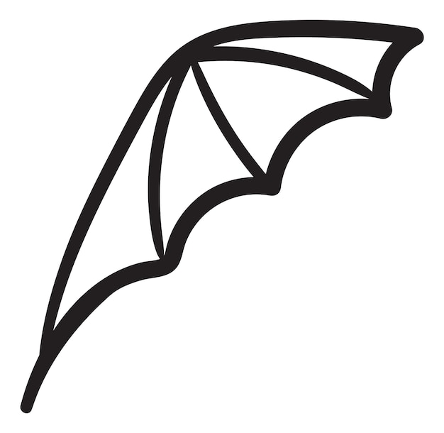 Spooky halloween wing Hand drawn bat symbol