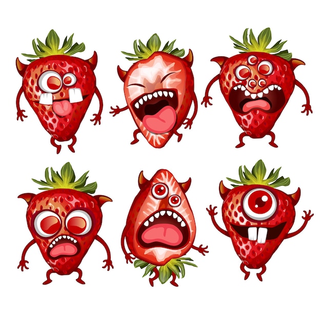 Spooky Monster Fruits Scary Strawberry