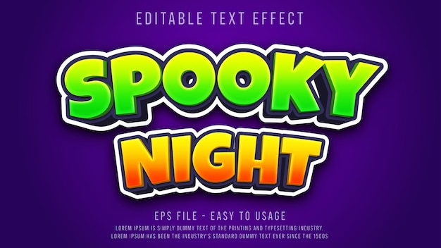 Spooky night editable text effect template