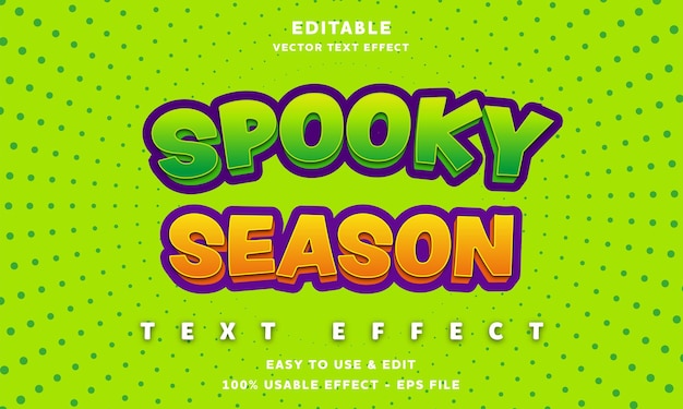 spooky season editable text effect with modern and simple style