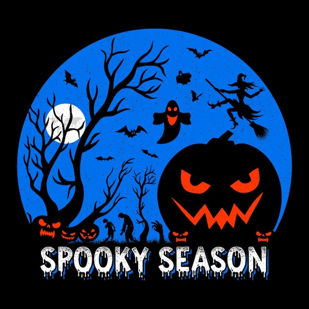 Spooky Season Halloween SVG TShirt Design Graphic Halloween TShirt