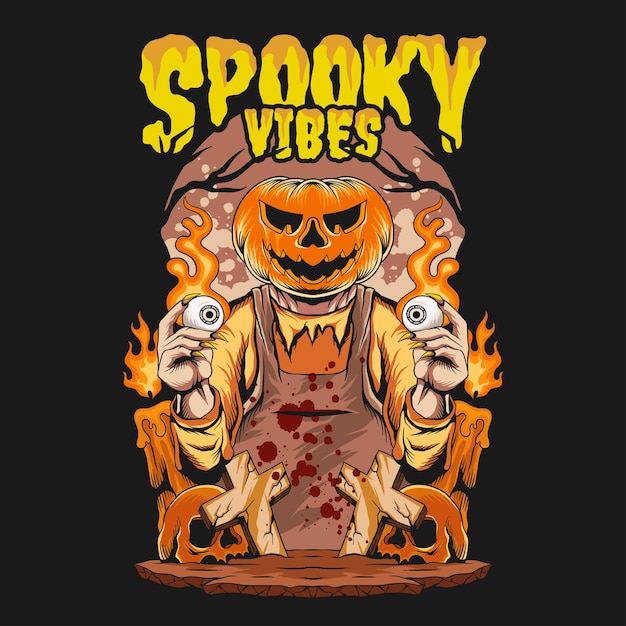 Spooky Vibes, Spooky Halloween Tshirt Design Artwork