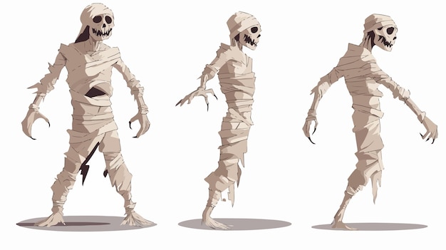 Vector spooky walking mummy vector illustration for halloween designs