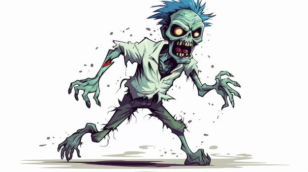 Spooky Zombie Drawing Style Vector Illustration for Halloween Design