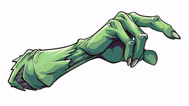 Vector spooky zombie pointing cartoon illustration