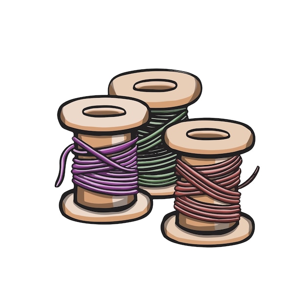 Spool of thread for sewing and needlework illustration