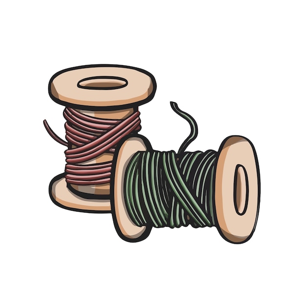 Spool of thread for sewing and needlework illustration