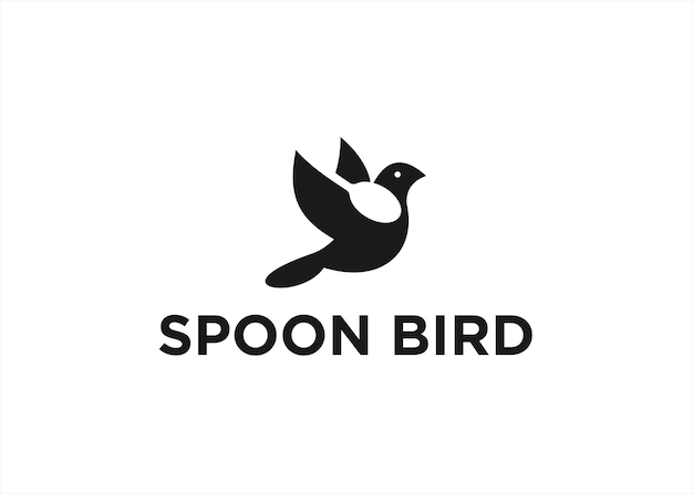 spoon bird logo design vector illustration