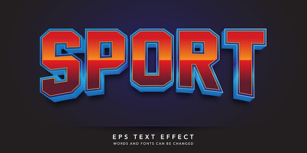 sport 3d editable text effect