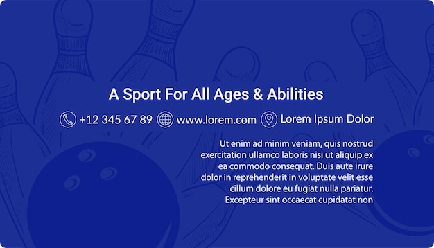 Sport for all ages and abilities bowling card