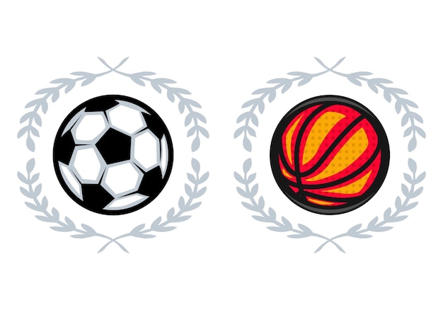 Sport ball badge logo Soccer and basketball ball