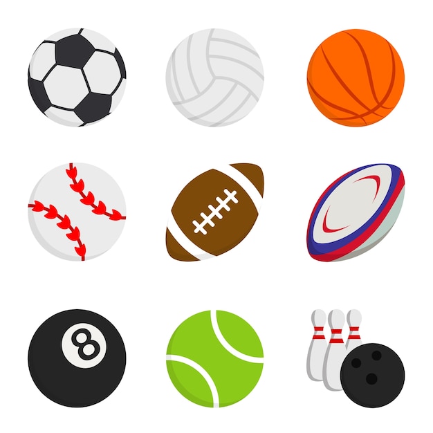 Sport Ball Game Rugby Volleyball Basketball Bowling Football Baseball Tennis Badminton