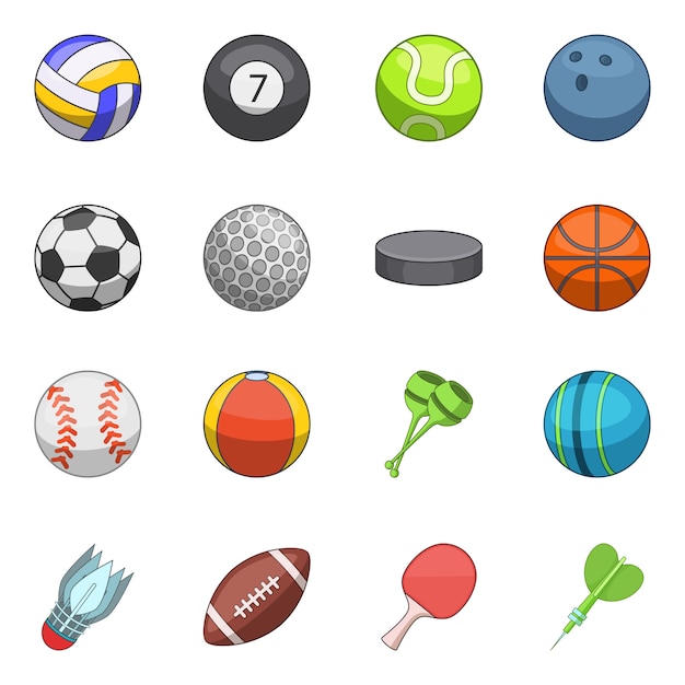 Sport balls icons set