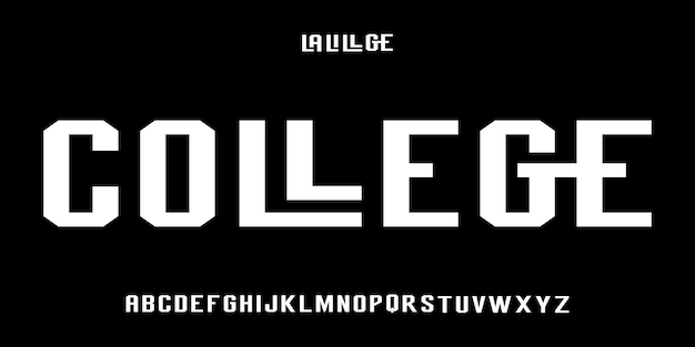 Sport bold typeface alphabet display font vector