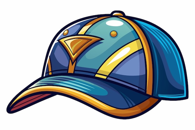 Sport cap illustration Blue baseball cap design icon isolated vector cap