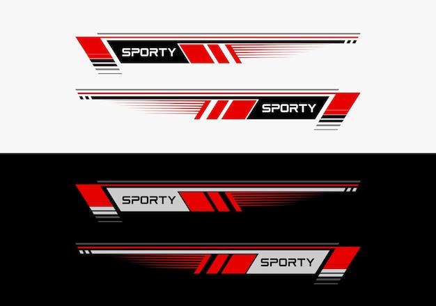 Sport car decal stripes Speed lines racing tuning strips and car sticker vector set