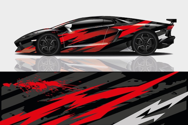 sport car decal wrap design vector