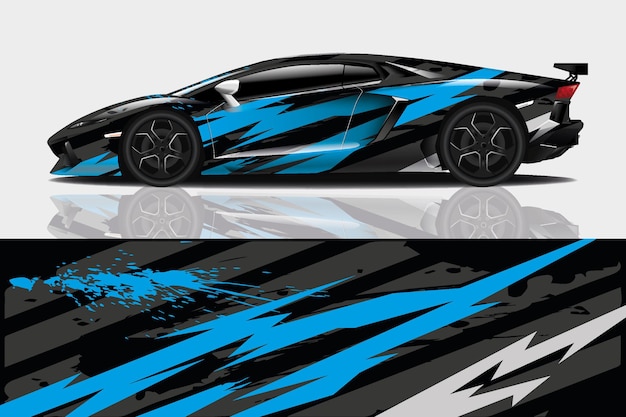 sport car decal wrap design vector