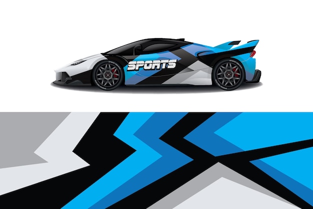 sport car decal wrap design vector