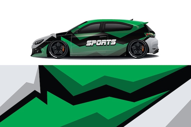 sport car decal wrap design vector