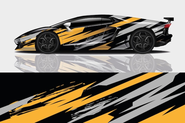 sport car decal wrap design vector