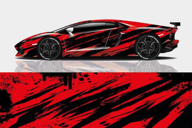 sport car decal wrap design vector