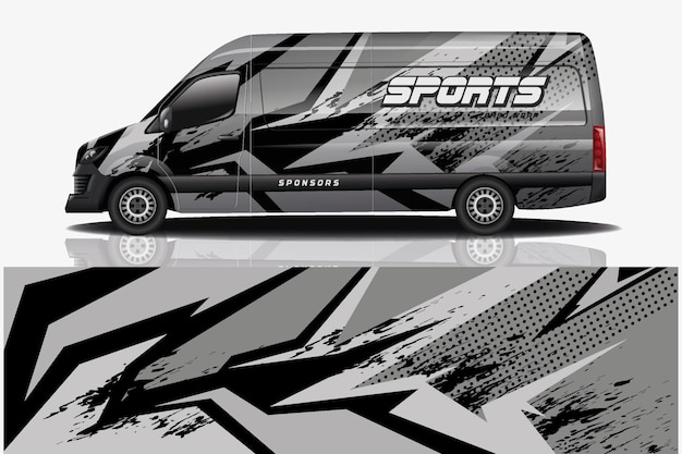 sport car decal wrap design vector