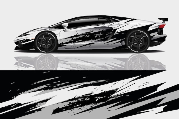 sport car decal wrap design vector