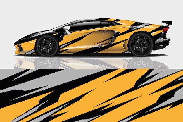 sport car decal wrap design vector