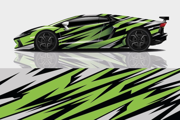 sport car decal wrap design vector