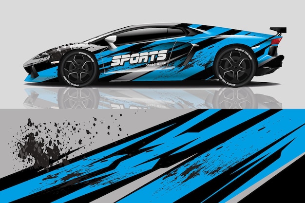 sport car decal wrap design vector